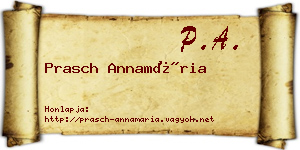 Prasch Annamária névjegykártya